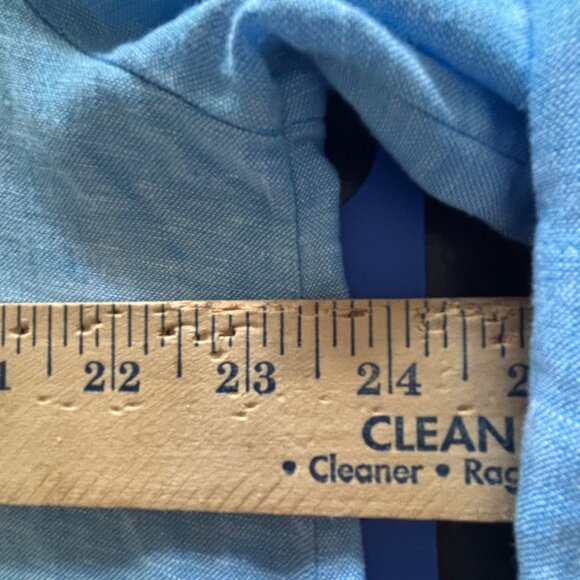 Lands End Womens Light Blue Linen-Blend Tunic Top XL With V-Neck & Side Slits - Picture 11 of 12